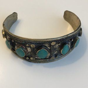 Light Green Coral Tribal Cuff Bracelet